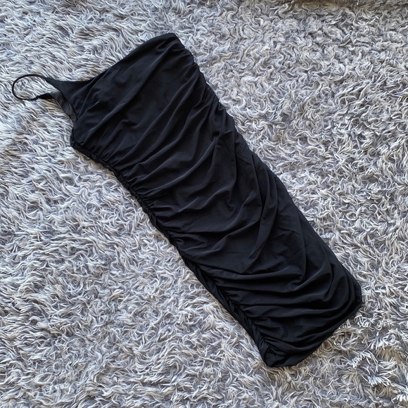 NWOT Princess Polly JOCASTA MINI Ribbed One Shoulder Black Dress - Picture 7 of 16